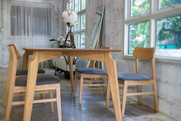 Vintage globe decorated on top of the table