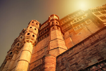 Jodhpur, Rajasthan, India – December 28, 2014 : Façade of Mehran