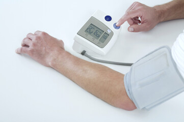 Man having a blood pressure examination