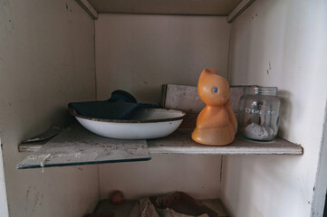 Health center, hospital in Prypiat, Chernobyl exclusion Zone. Chernobyl Nuclear Power Plant Zone of...