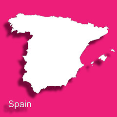 spain map country white pink background  