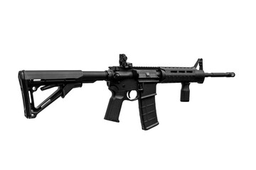Modern automatic rifle isolated on white. Weapons for police, special forces and the army....