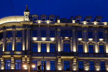 Fototapeta na wymiar beautiful architecture of a European city during the white nights