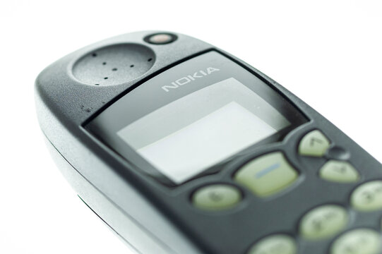 London, England - May 12, 2017: Nokia 5110 Mobile Cell Phone, First introduced in 1998. This was Nokia's 4th model.