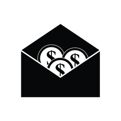 envelope with money vector BRIBERY icon