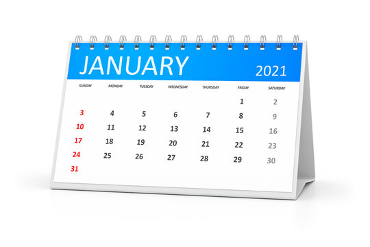 Table Calendar 2021 January
