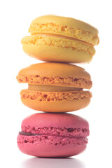 Three macaroons standing on top of each other