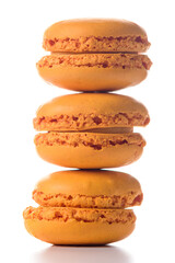 Three macaroons standing on top of each other