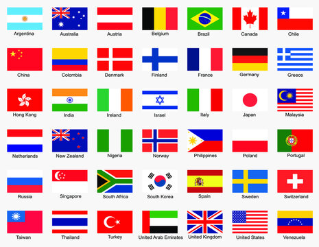 flags of the world vector