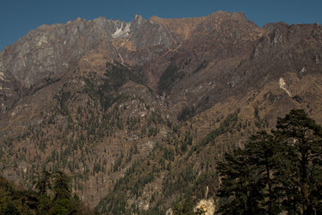 Nepalese mountain ranges along Annapurna circuit, Nepal