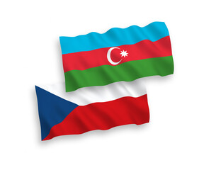 Flags of Czech Republic and Azerbaijan on a white background