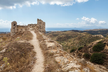 Fototapeta na wymiar Castle of Antimachia village in Kos island Greece