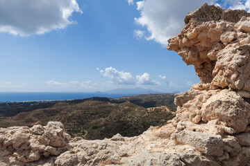 View from castle of Antimachia village in Kos island Greece