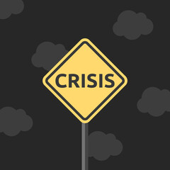 Crisis sign, night, depression