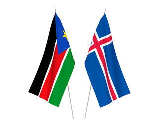 Iceland and Republic of South Sudan flags