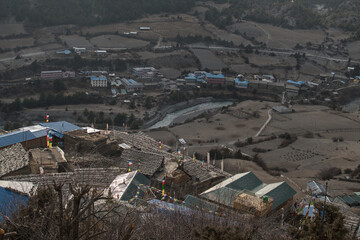 Lower and Upper Pisang by Marshyangdi river, Annapurna circuit, Nepal