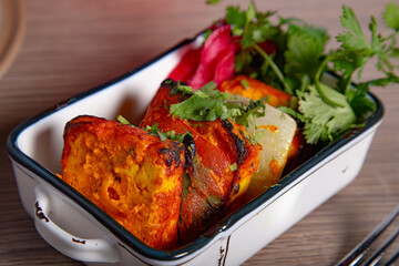 Paneer Tikka Masala. Indian cuisine. toning. selective focus