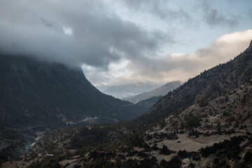 Mountains surrounding Upper Pisang, Annapurna circuit, Nepal