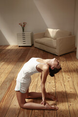 Woman practising yoga