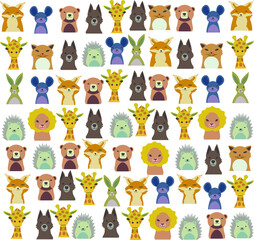 Fototapeta premium set of funny cartoon animals