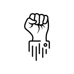 Clenched fist vector isolated icon.