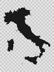 Italy - high detailed vector map on transparent background