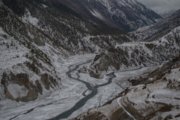 Marshyangdi river by Ledar village, Annapurna circuit, Nepal