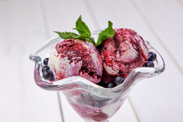 ice cream with fresh berries