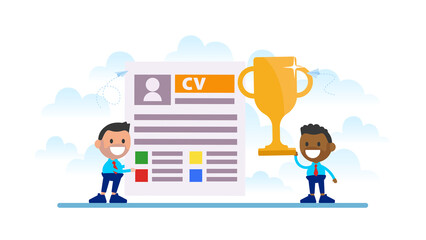 Competitive business CV resume illustration.
