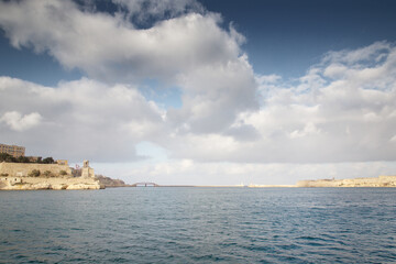 seascape image from the grand harbour in malta