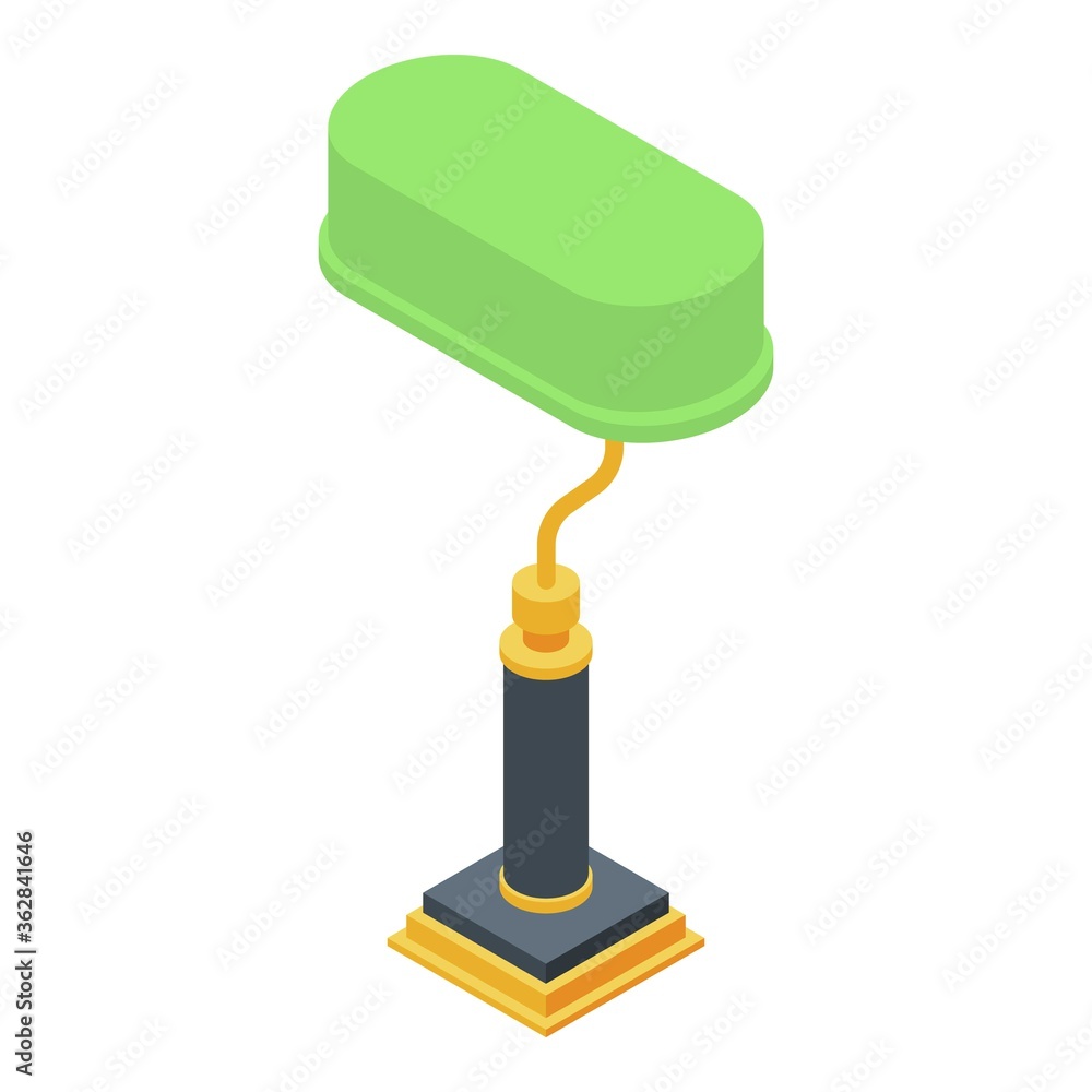 Poster library desktop lamp icon. isometric of library desktop lamp vector icon for web design isolated on 