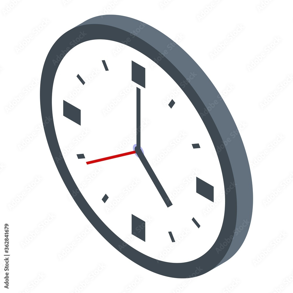 Poster wall clock library icon. isometric of wall clock library vector icon for web design isolated on whit