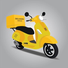 retro delivery scooter vector illustration