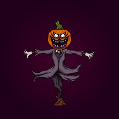 Pumpkin Ghost Illustration