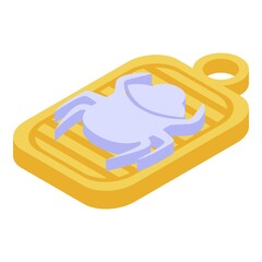 Gold scarab medallion icon. Isometric of gold scarab medallion vector icon for web design isolated on white background
