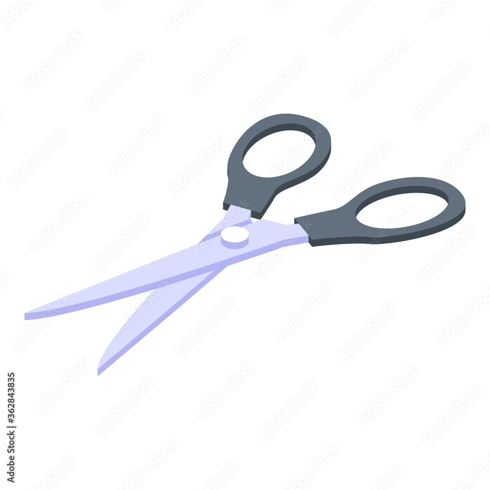 Aufkleber textile scissors icon. isometric of textile scissors vector icon for web design isolated on white ba