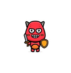 Illustration of cute red monster