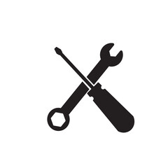 Wrench screwdriver  icon vector