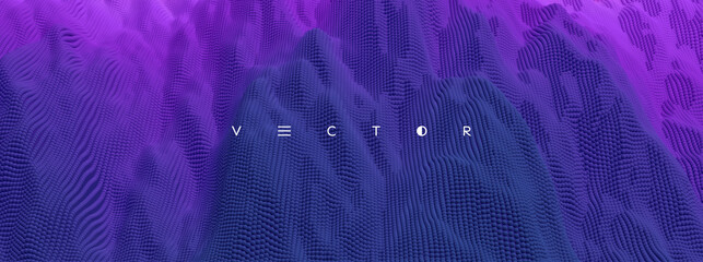 Abstact texture. Background with dynamic particles. 3d vector Illustration.
