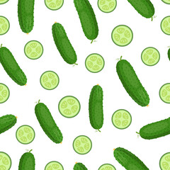 cucumber seamless pattern isolated on white background