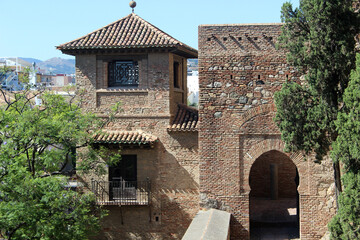 Fototapeta na wymiar Landscape of the Alcazaba de Málaga, a palatial fortification from the Muslim era