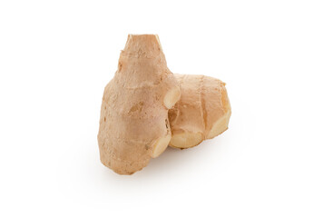 fresh ginger on white background