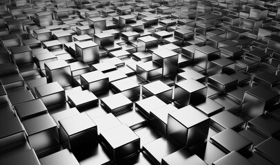 Fototapeta premium Background of square metal blocks.
