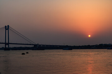 Fototapeta na wymiar Sunset at the bridge