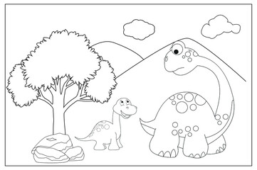 Funny Dinosaur Coloring Pages for Kids
