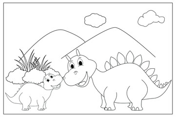 Funny Dinosaur Coloring Pages for Kids
