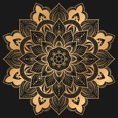 luxury mandala design with gold color, Vector mandala floral patterns with white background