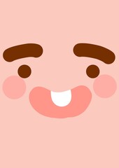 Kawaii cute faces. Manga style eyes and mouths. Funny cartoon japanese emoticon in. For social networks. Expression anime character and emoticon face illustration. Background. Wallpaper