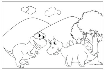 Funny Dinosaur Coloring Pages for Kids