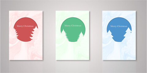  Set of Christmas background with watercolor brush for cover design  paper cut style vector illustration.